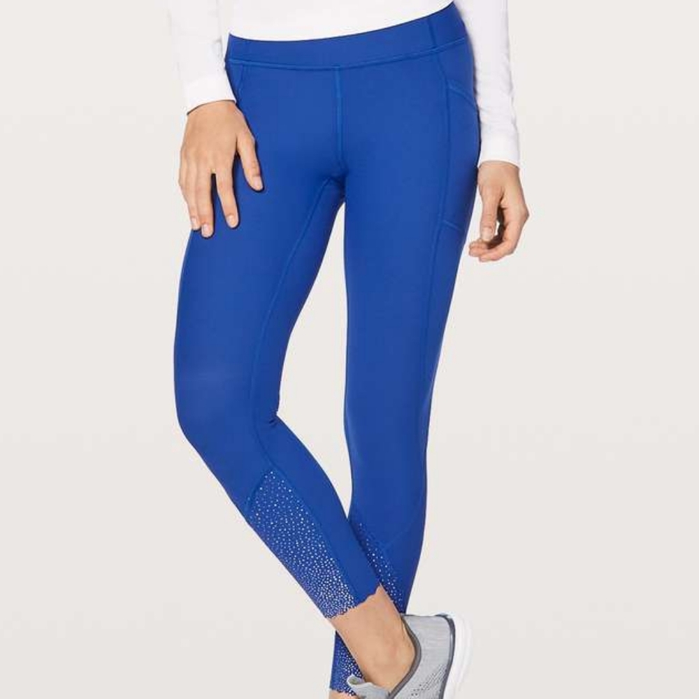 Lululemon Athletica Tight Stuff Tight || Jet Stream Blue 25" Leggings 10 - Picture 7 of 16